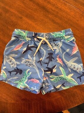 Carter's Blue Swim Trunks with Shark & Sea Creature Print